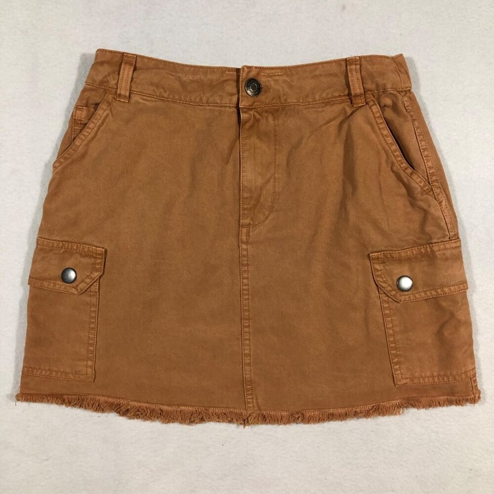 NEW Aeropostale Womens Small Cargo Skirt Rust Orange Cut Off NWT